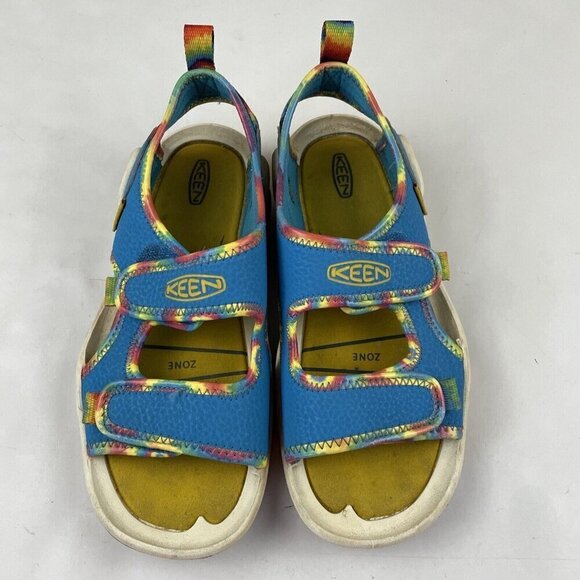 Keen Knotch River Creek Strappy Sandals Size Youth 1 Blue 1025647 Hook And Loop - Picture 8 of 9